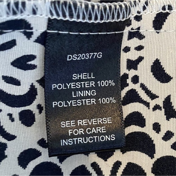 The Impeccable Pig Sz S Navy Blue White Floral Fit and Flare Dress - Picture 13 of 14